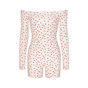 SKIMS Picot off the shoulder heart romper